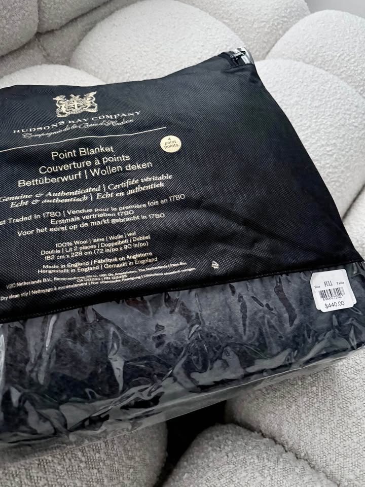 Hudson's Bay Point Blanket Full Size Grey Wool - 4pt (NEW) - photo 3