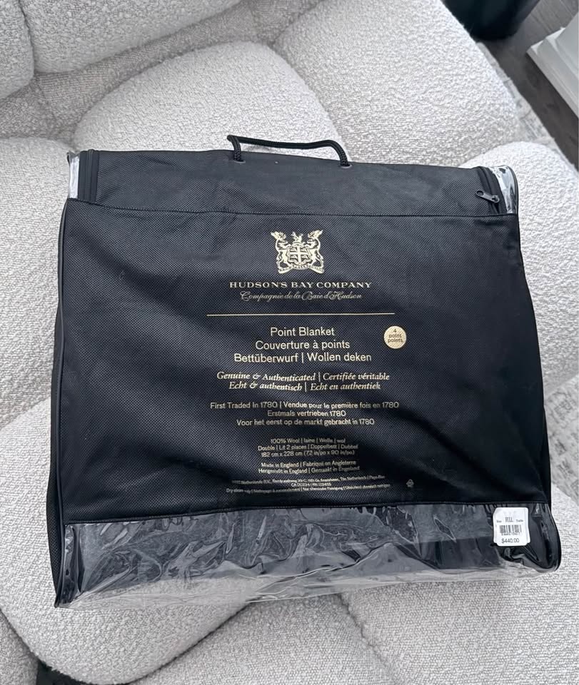Hudson's Bay Point Blanket Full Size Grey Wool - 4pt (NEW) - photo 4
