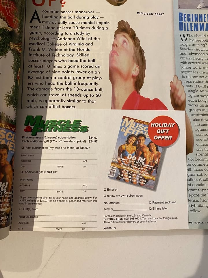 Vintage 1996 Muscle & Fitness Magazine - Jan Issue - photo 3