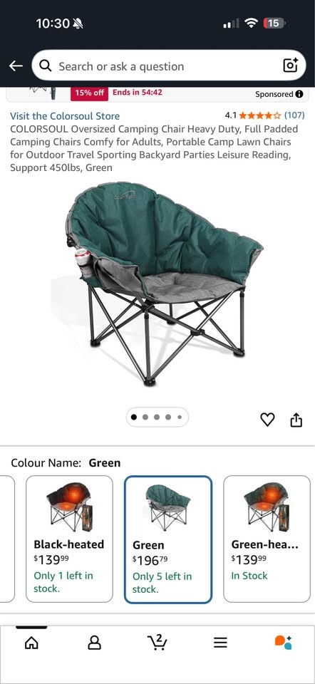 Oversize Deluxe Heated Folding Camp Chair - photo 4
