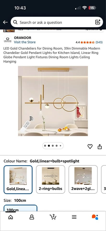 Modern Gold LED Chandelier ✨