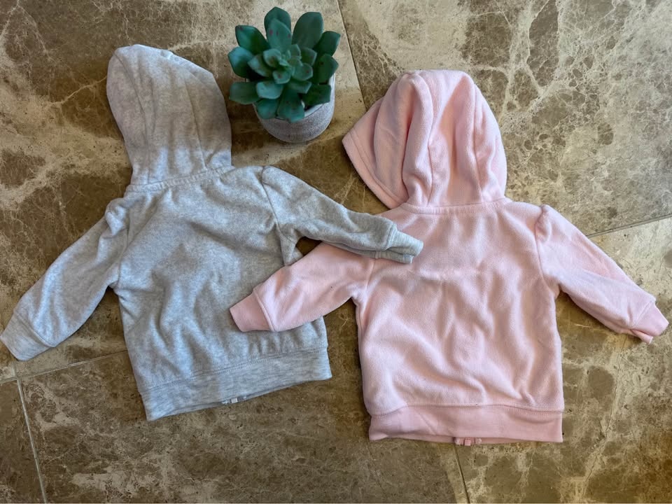 Simple Joys Carter's Baby Hoodies Pink Grey 0-3M - photo 2