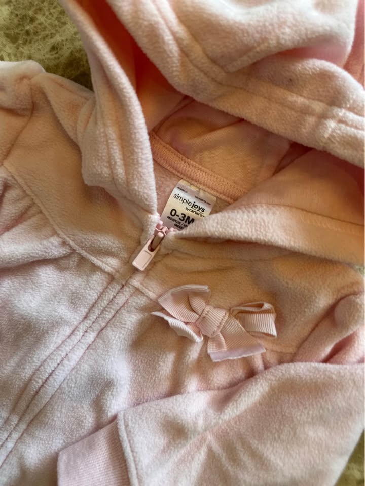 Simple Joys Carter's Baby Hoodies Pink Grey 0-3M - photo 4