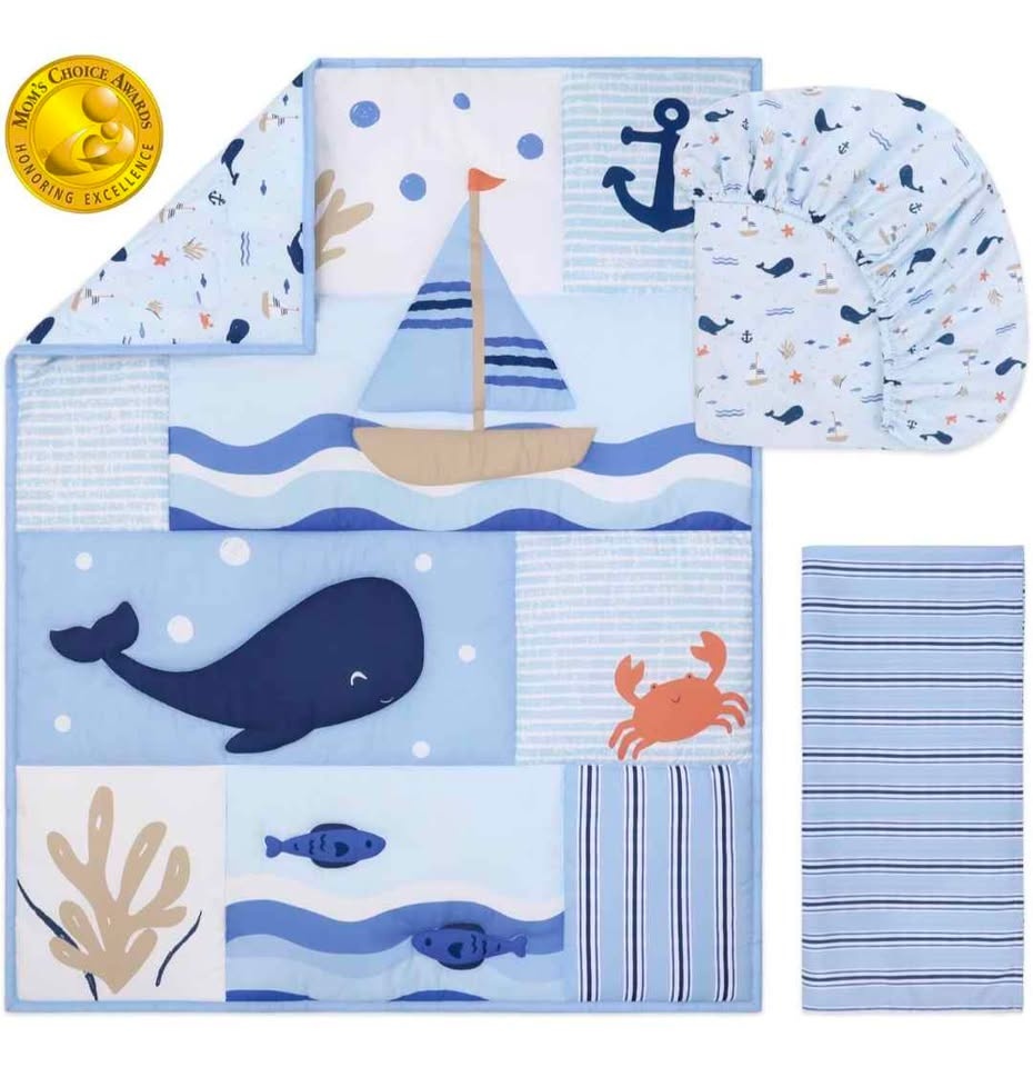 3 Piece Crib Bedding Set - New - photo 2