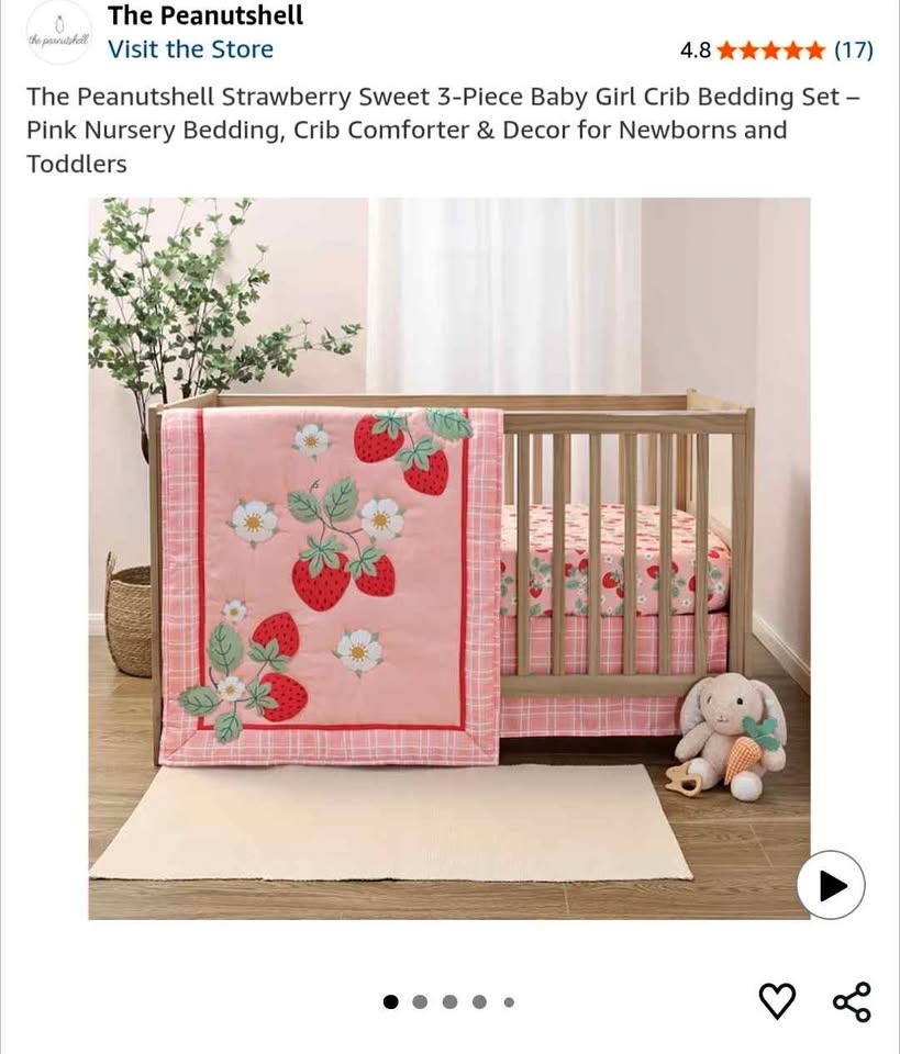 3 Piece Crib Bedding Set - New