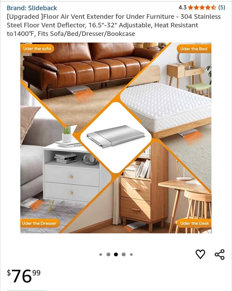 Floor Vent Redirector - New