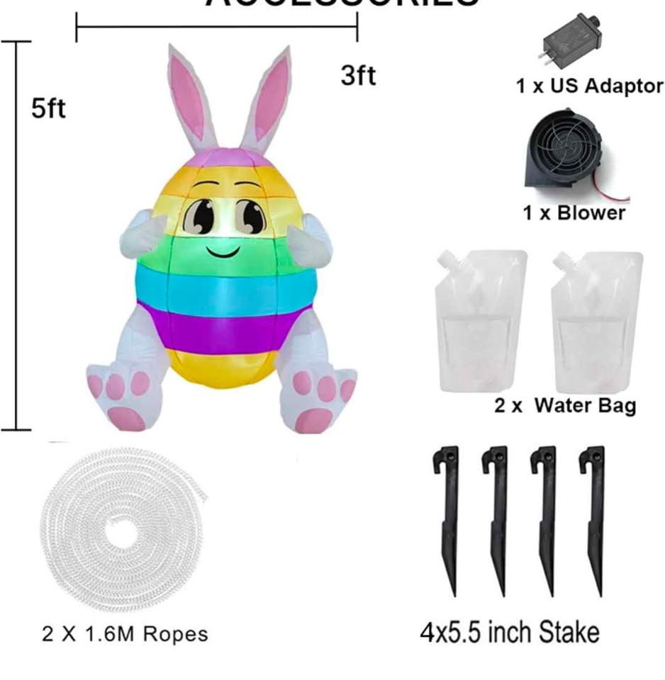 Easter Bunny Inflatable Decoration - New - photo 2
