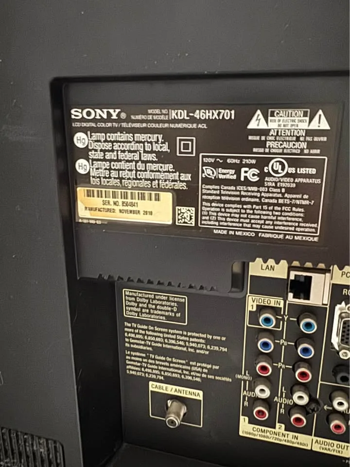 Sony 46” TV 240hz + Tv Stand image indicator(4)