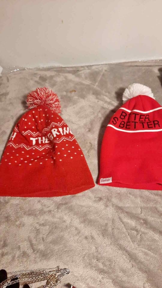 Two Winter Hats - One Grinch "🏆"