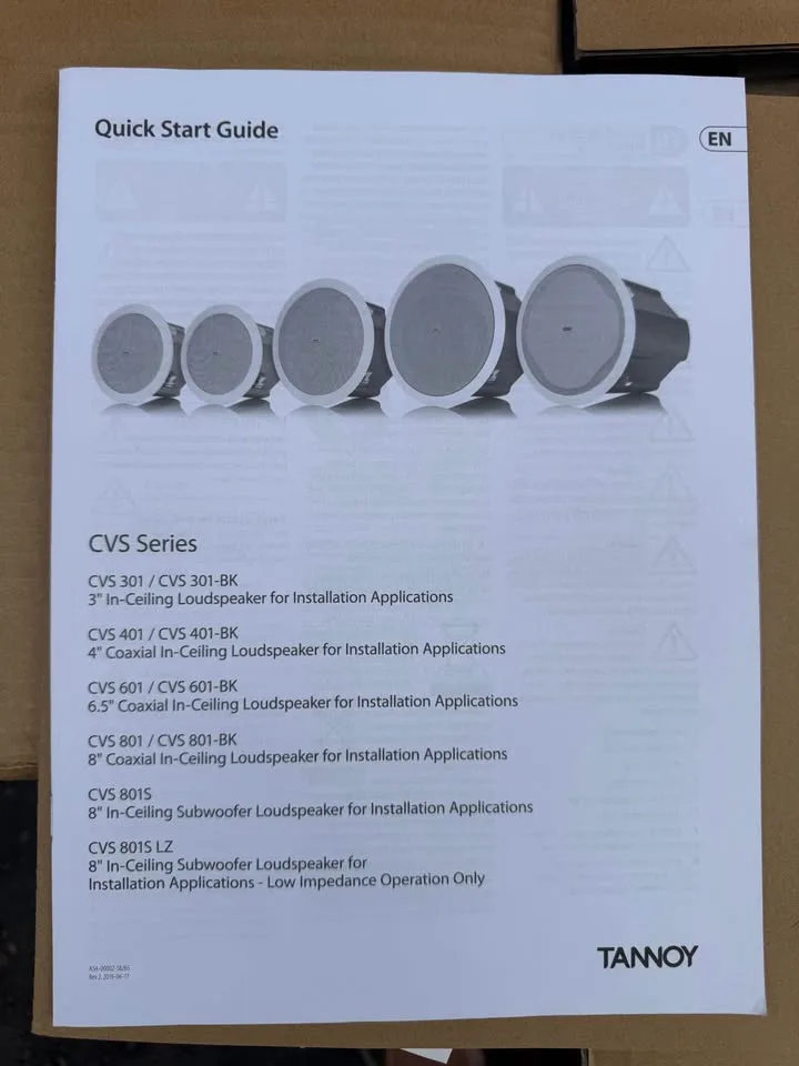 TANNOY IN-CEILING SUBWOOFER SPEAKERS 8" image indicator(5)