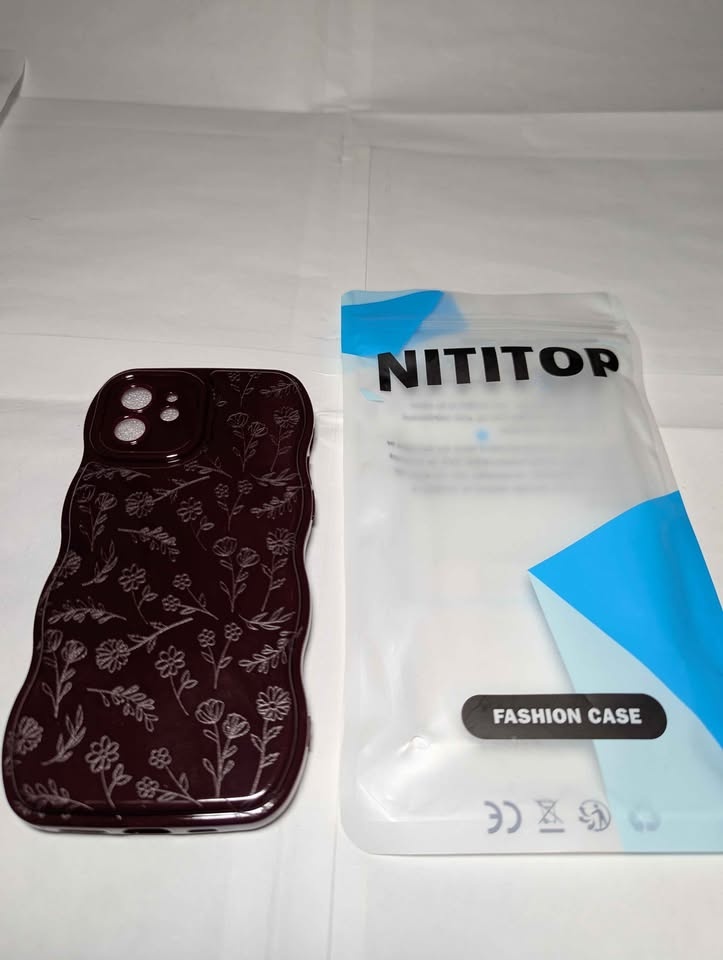 NITITOP iPhone 12 Case - Curly Flower Floral Leaves Design - photo 3