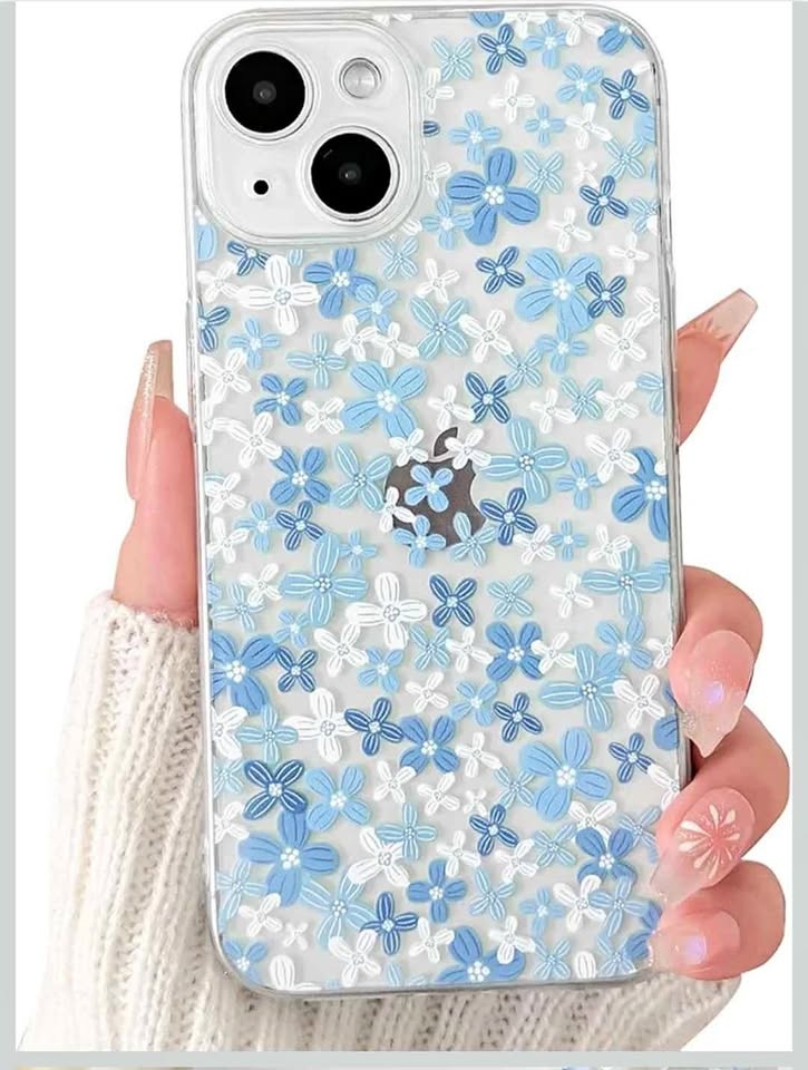 iPhone 15 Plus Case - Clear Flower Pattern