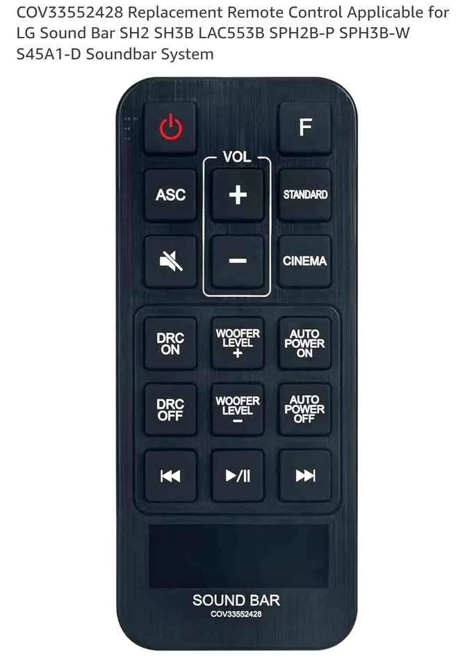 LG Sound Bar Remote Control COV33552428