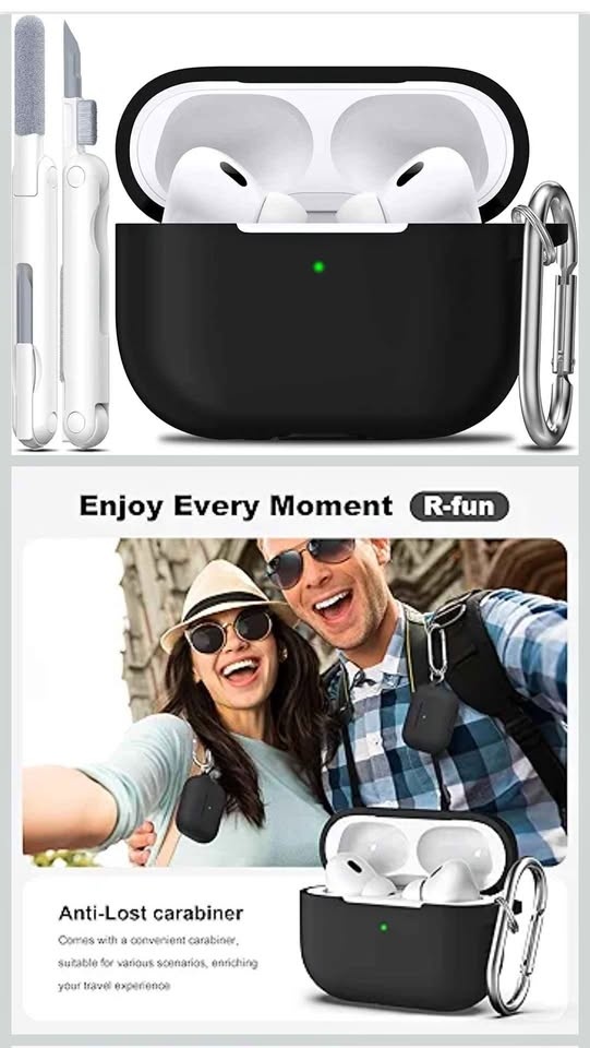 AirPods Pro 2/1 Case Cover w/ Keychain & Cleaning Kit