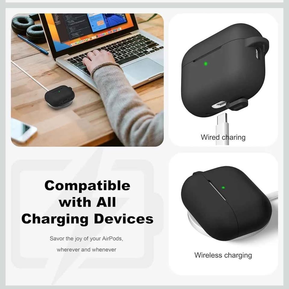AirPods Pro 2/1 Case Cover w/ Keychain & Cleaning Kit - photo 2