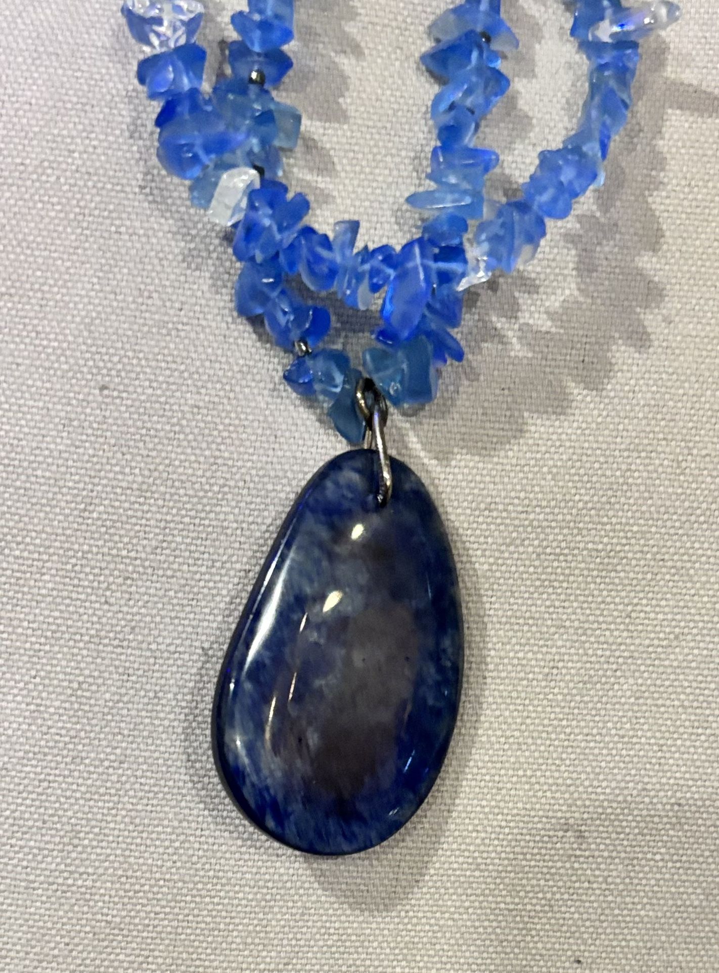 Blue Quartz Statement Necklace – Hand-Strung, One of a Kind - photo 2