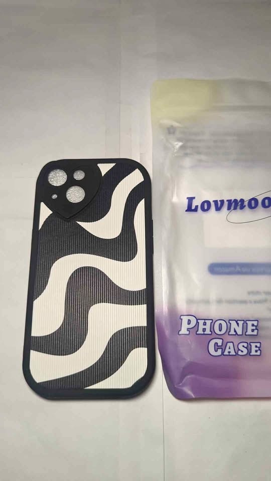 Lovmooful iPhone 13 Case - Cute Zebra Wave with Black Love Lens