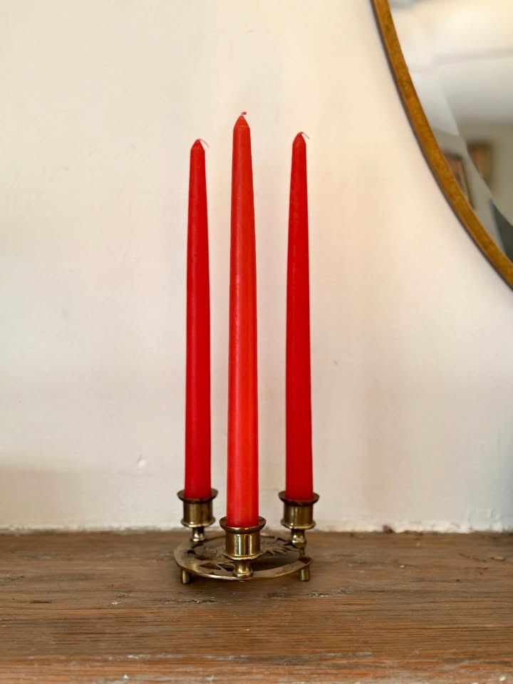 Vintage Brass Candleholder with Pineapple Motif
