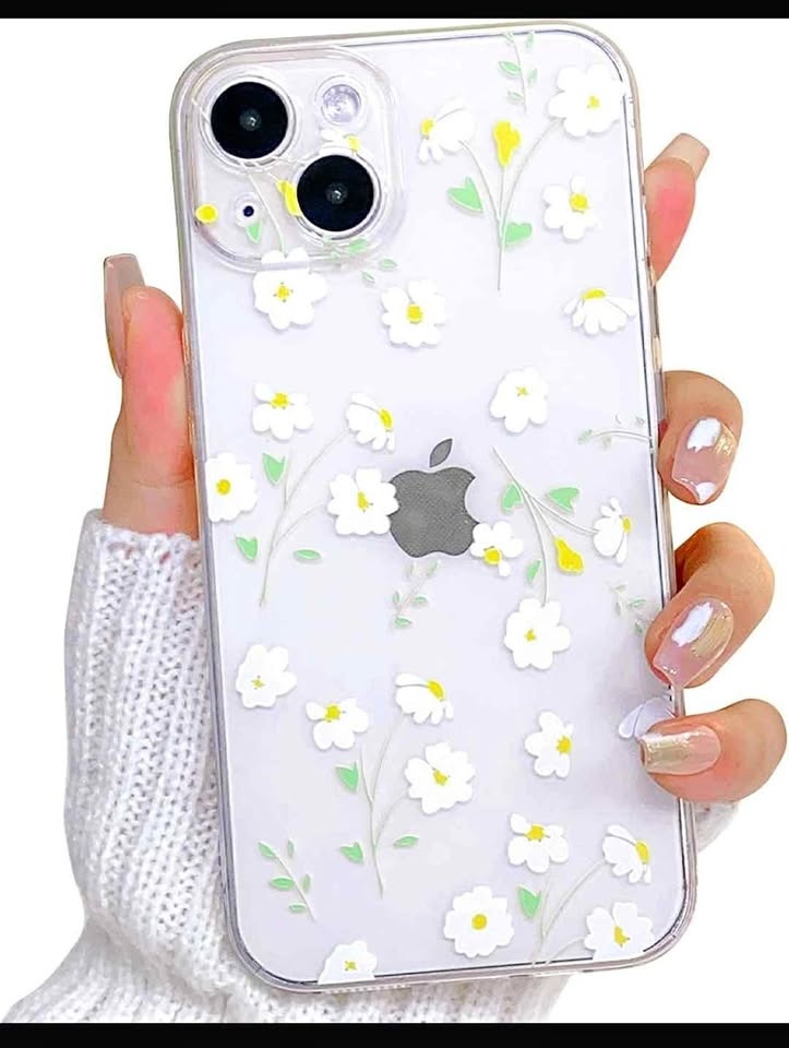 iPhone 14 Case - Clear Floral Oil Flower Design