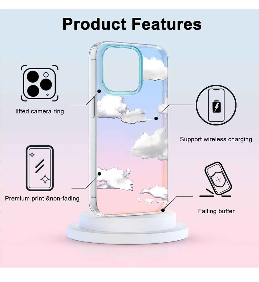 iPhone 15 Pro Case - Cute Clear Shockproof Glitter - photo 2