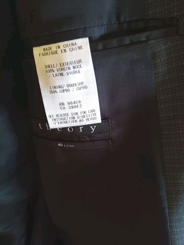 Theory Wellar Gray Blazer Sport Coat Sz 40 Like New - photo 5
