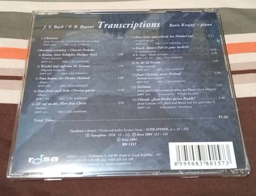 Bach / Busoni - Transcriptions - Boris Krajny Piano - Rosa CD - photo 2