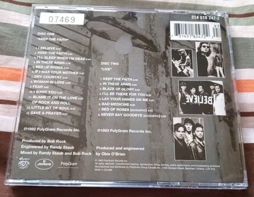 BON JOVI - KEEP THE FAITH - 2 CD LIMITED EDITION - 1993 - photo 2