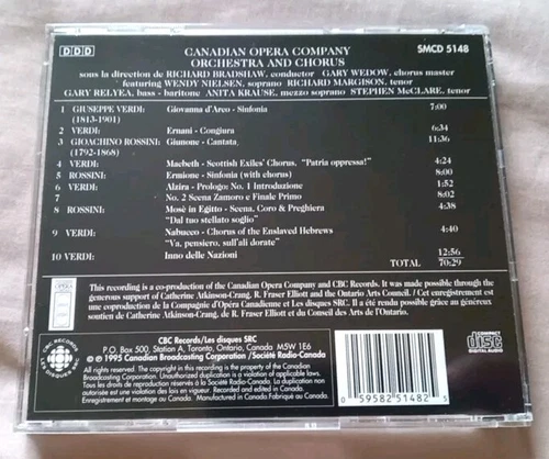 Rarities by Rossini and Verdi - 1996 CBC Records CD - photo 2
