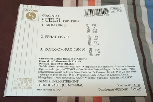 Jürg Wyttenbach - Giacinto Scelsi - Aion Pfhat Konx-Om-Pax - 198 - photo 2