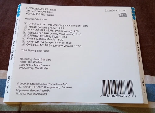 George Cables - One For My Baby - 2000 SteepleChase CD - photo 2
