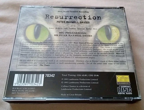 Peter Maxwell Davies - Resurrection - 1995 Collins Classics 2-CD - photo 2