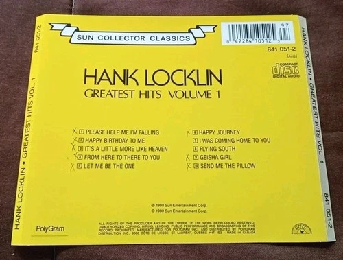Hank Locklin Greatest Hits Vol 1 CD - photo 2