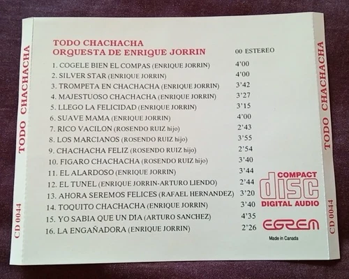 Enrique Jorrin Orchestra - Todo Chachacha - Rare 1992 Cuban CD - photo 2