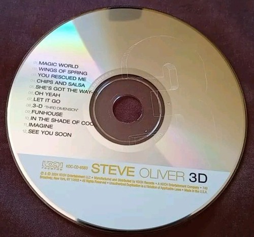 Steve Oliver - 3D - 2010 Koch Records Jazz CD - photo 3