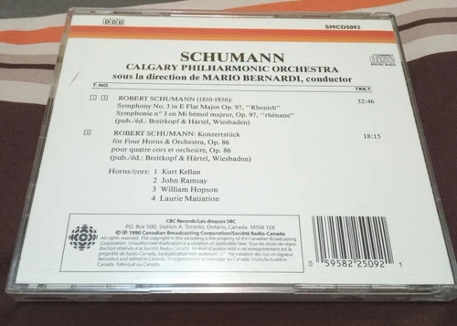 Schumann Symphony No. 3 & Konzertstuck CD - Calgary Phil - photo 2