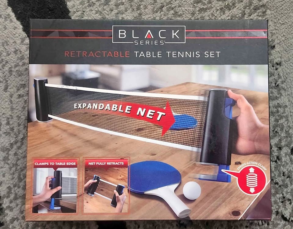 Black Series Retractable Table Tennis Set