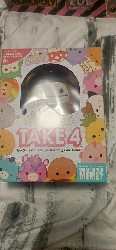 Squishmallows Take 4 Card Game w/ Exclusive Benny Plush