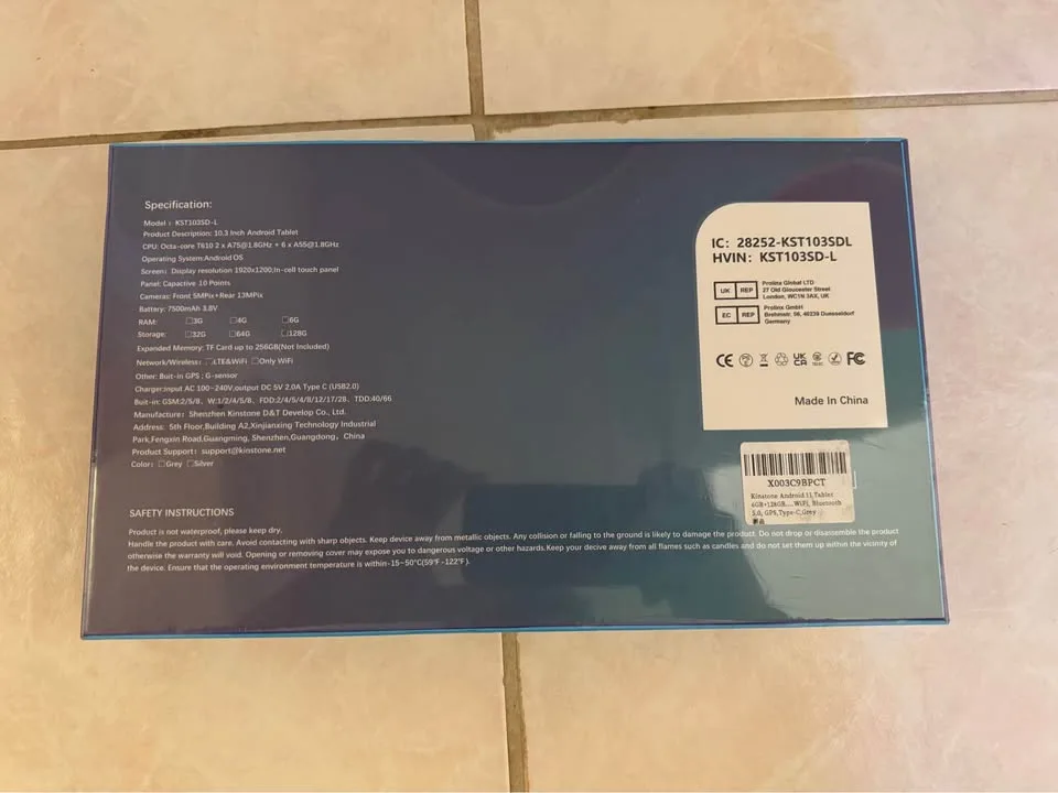 Kinstone 10.3” Tablet 128Gb (NeW) image indicator(2)