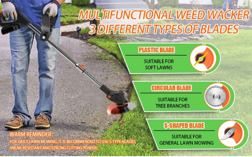 Cordless Electric Weed Wacker with 2 Batteries - photo 3