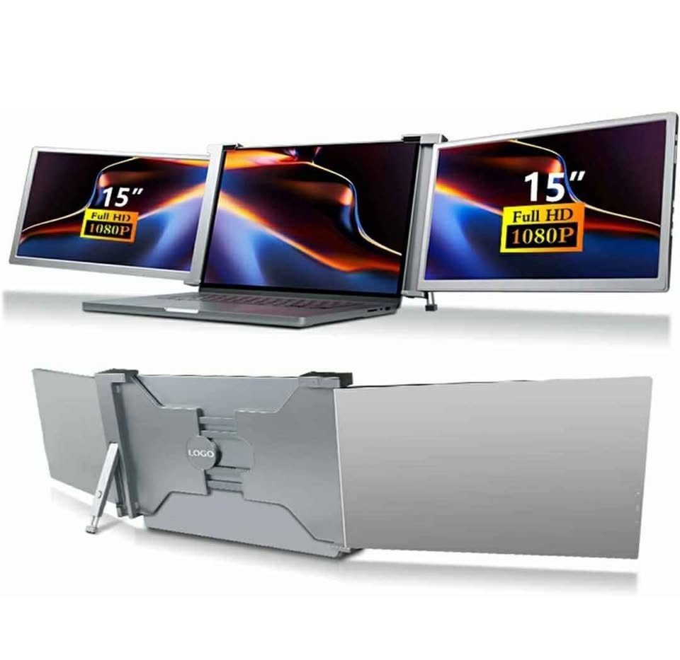 Laptop Screen Extender, Triple Portable Monitor, 15in FHD - photo 2