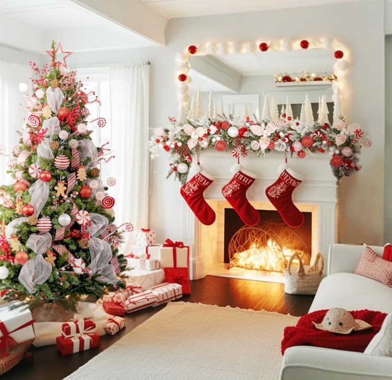 Pre-lit Artificial Christmas Tree with Lights & Ornaments - photo 3