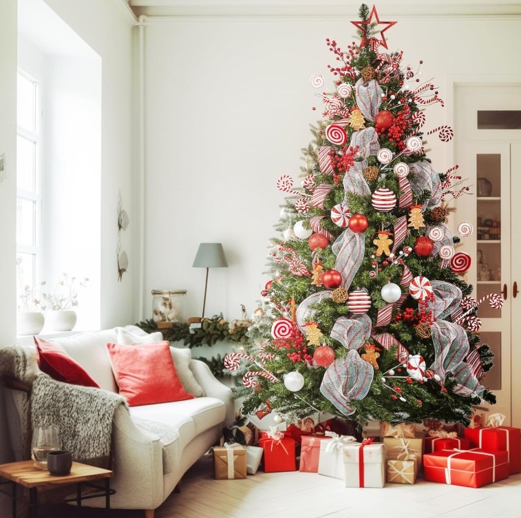 Pre-lit Artificial Christmas Tree with Lights & Ornaments - photo 4