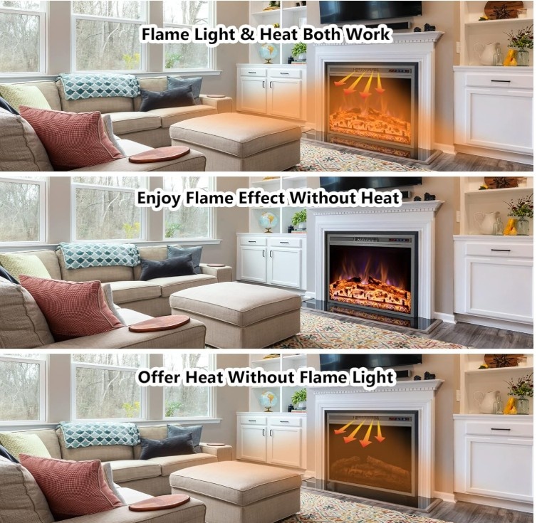 30" Electric Fireplace Heater with Remote - photo 4