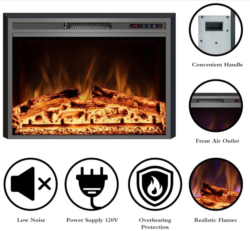 30" Electric Fireplace Heater with Remote - photo 5