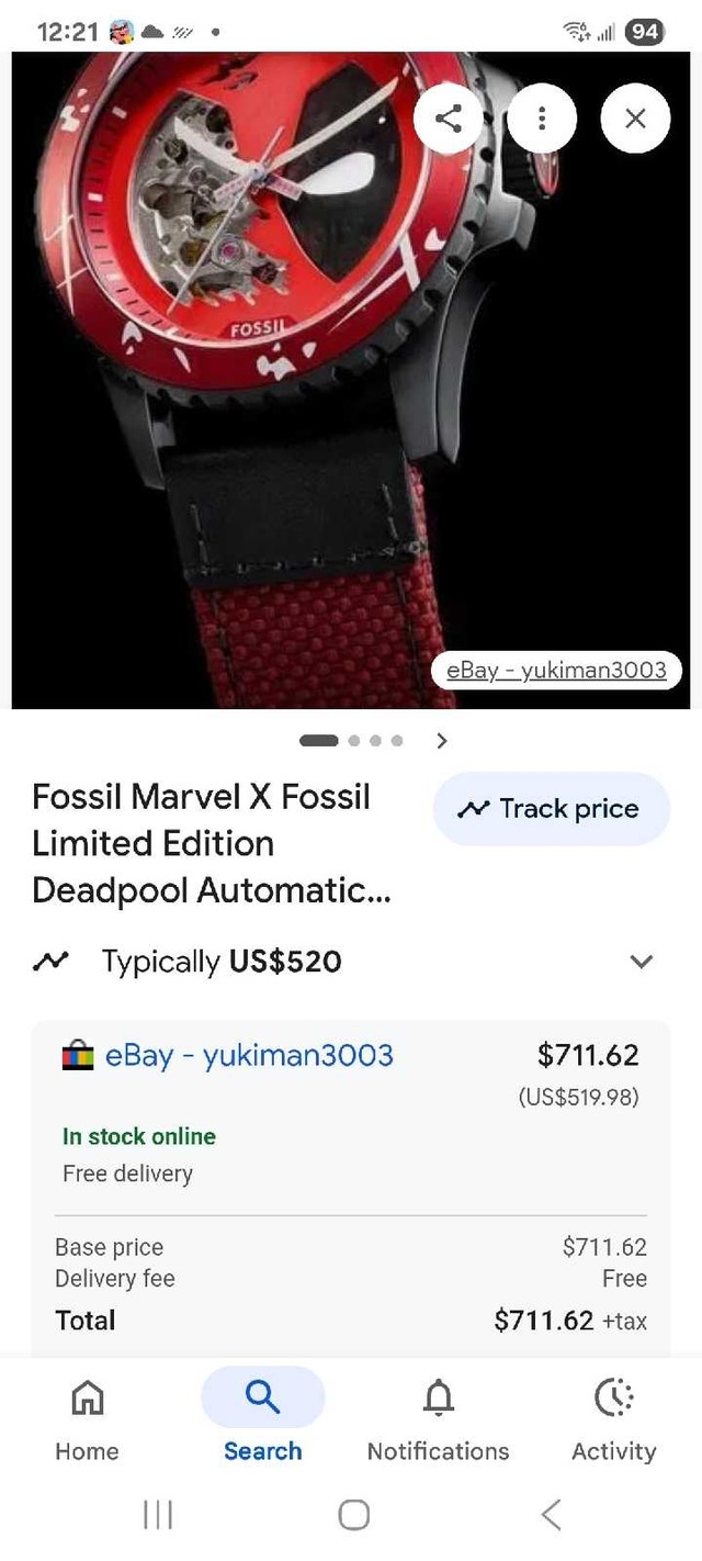 Limited Edition Fossil Deadpool Watch - photo 4