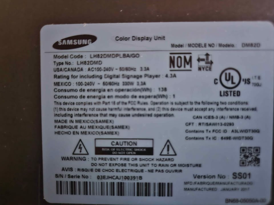 Samsung 82 inch Display TV with Rolling Stand - photo 2