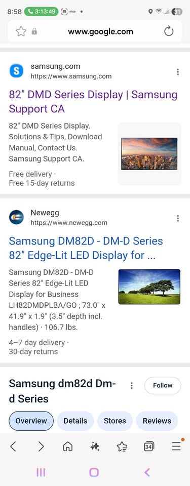 Samsung 82 inch Display TV with Rolling Stand - photo 3