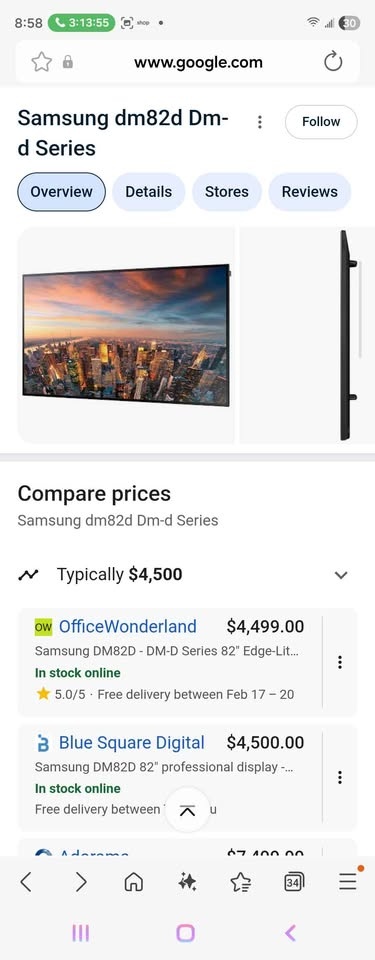 Samsung 82 inch Display TV with Rolling Stand - photo 4