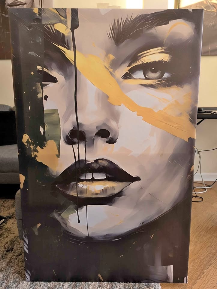 XL Grey Portrait Canvas Wall Art - 45" x 29"