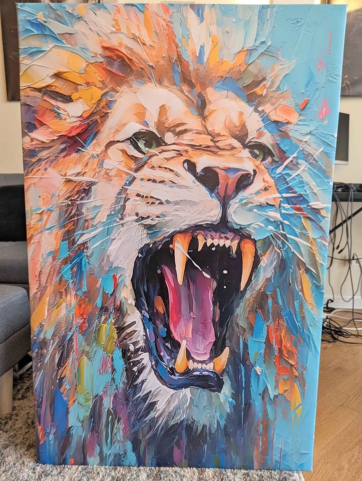 XL Lion Canvas Wall Art - 45" x 29"
